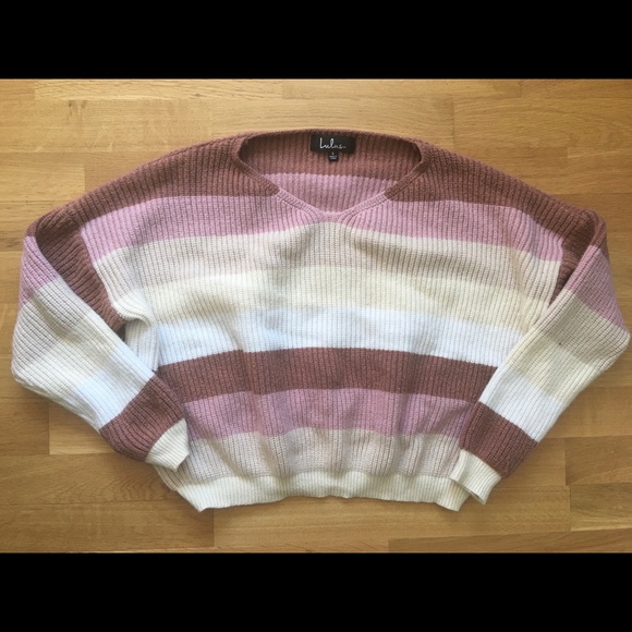 Lulu’s Sundae Cream Multi Striped Sweater - Picture 4 of 6